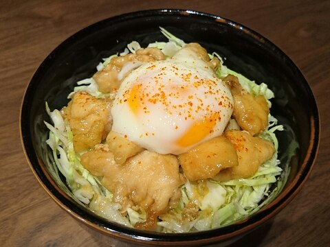 節約レシピ★鶏むね肉のてりたま丼